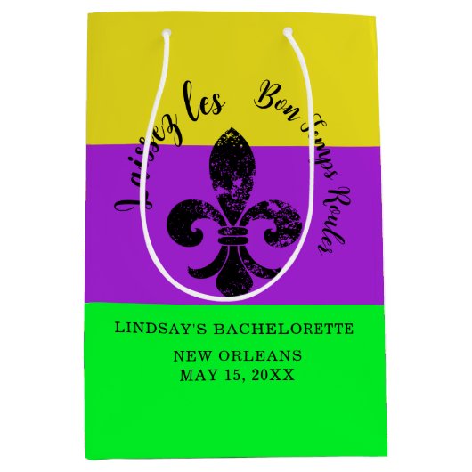 Mardi Gras Bachelorette-Geschenktasche Mittlere Geschenktüte (Vorderseite)