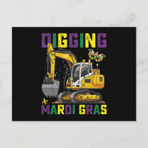 Mardi Gras Bagger Bau Karneval Graben Postkarte