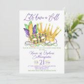 Mardi Gras Ball Einladung (Stehend Vorderseite)