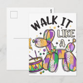 Mardi Gras Balloon Dog Postkarte (Vorne/Hinten)