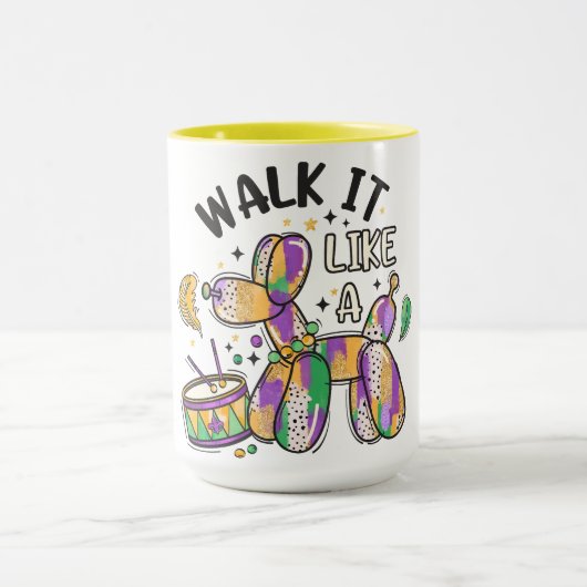 Mardi Gras Balloon Dog Tasse (Zentrum)
