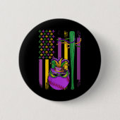 Mardi Gras Baseball Player Te Button (Vorderseite)