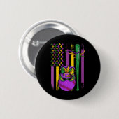 Mardi Gras Baseball Player Te Button (Vorne & Hinten)