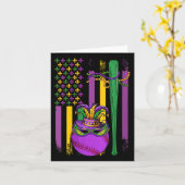 Mardi Gras Baseball Player Te Karte (Gelbe Blume)