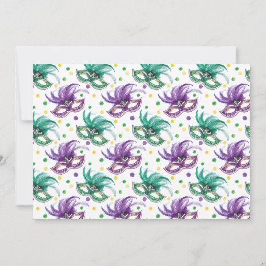 Mardi Gras Bash | 21. Geburtstag Einladung (Rückseite)