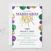 Mardi Gras Bash New Orleans Beads Party Einladung (Vorderseite)