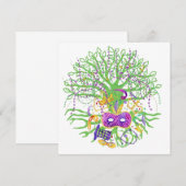 Mardi-Gras-Baum Einladung (Vorne/Hinten)