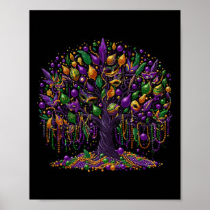 Mardi Gras Baum Perlen New Orleans 2025 Festival P Poster