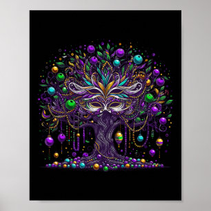 Mardi Gras Baum Perlen New Orleans 2025 Festival P Poster