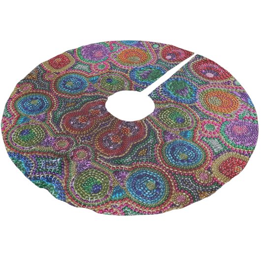 Mardi Gras Bead Custom Tree Skirt Polyester Weihnachtsbaumdecke (Schrägansicht)