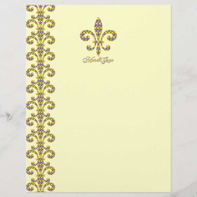 Mardi Gras bead Lilie (Vorderseite)