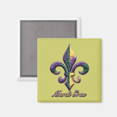 Mardi Gras bead Lilie 2 Magnet (Vorderseite/Rückseite)