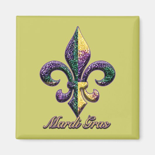 Mardi Gras bead Lilie 2 Magnet (Vorne)