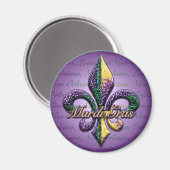 Mardi Gras bead Lilie 2 Magnet (Vorderseite/Rückseite)
