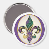 Mardi Gras Bead Lilie Magnet (Vorderseite/Rückseite)