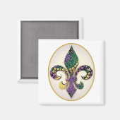 Mardi Gras Bead Lilie Magnet (Vorderseite/Rückseite)