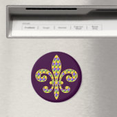Mardi Gras bead Lilie Magnet (In Situ (Geschirrspüler))