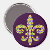 Mardi Gras bead Lilie Magnet (Vorderseite/Rückseite)