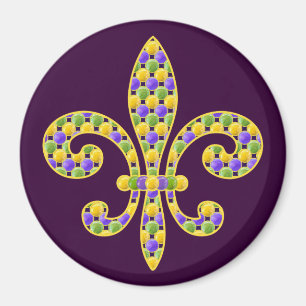 Mardi Gras bead Lilie Magnet