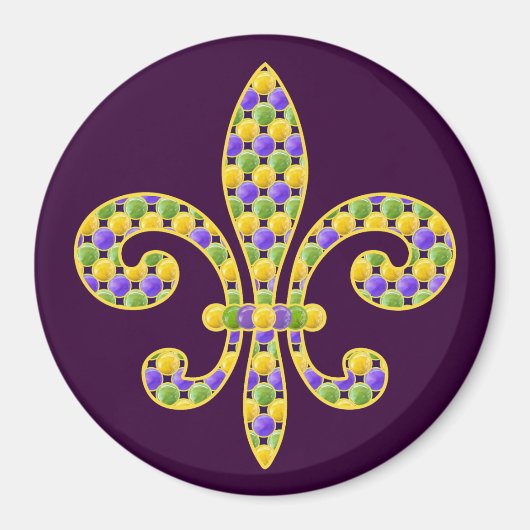 Mardi Gras bead Lilie Magnet (Vorne)