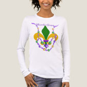 Mardi Gras Bead Necklace and Fleur de Lis Tri-Blend Shirt (Vorderseite)