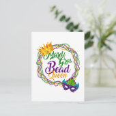 Mardi Gras Bead Queen Fat Dienstag Karneval Postkarte (Stehend Vorderseite)
