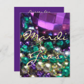 Mardi Gras Bead Throws Benutzerdefinierte Einladun Einladung (Vorne/Hinten)