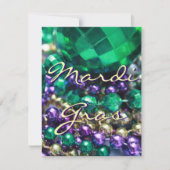 Mardi Gras Bead Throws Custom Invite Party Cards Einladung (Vorderseite)