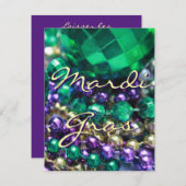 Mardi Gras Bead Throws Custom Invite Party Cards Einladung (Vorne/Hinten)