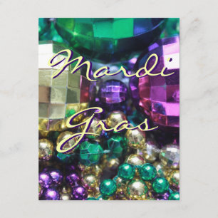 Mardi Gras Bead Throws Personalisiert Invites Einladung