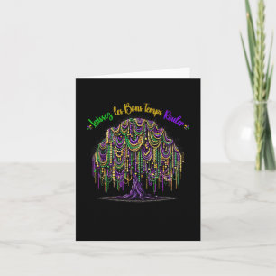 Mardi Gras Bead Tree Carnival Karte