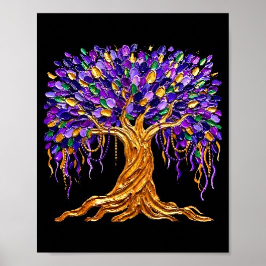 Mardi Gras Bead Tree Carnival New Orleans Women Me Poster (Vorne)
