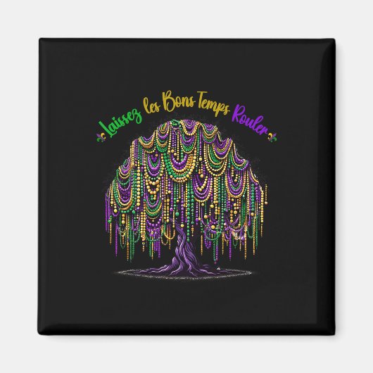 Mardi Gras Bead Tree Fasching New Orleans 2025 Magnet (Vorne)