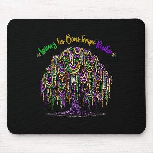 Mardi Gras Bead Tree Fasching New Orleans 2025 Mousepad (Vorne)