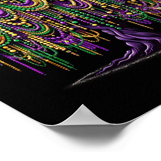 Mardi Gras Bead Tree Fasching New Orleans 2025 Poster (Ecke)