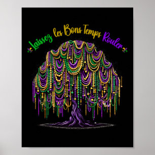 Mardi Gras Bead Tree Fasching New Orleans 2025 Poster