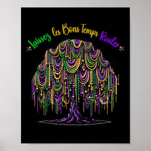 Mardi Gras Bead Tree Fasching New Orleans 2025 Poster (Vorne)