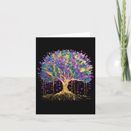 Mardi Gras Bead Tree Frische Pasta machen Karte (Vorderseite)