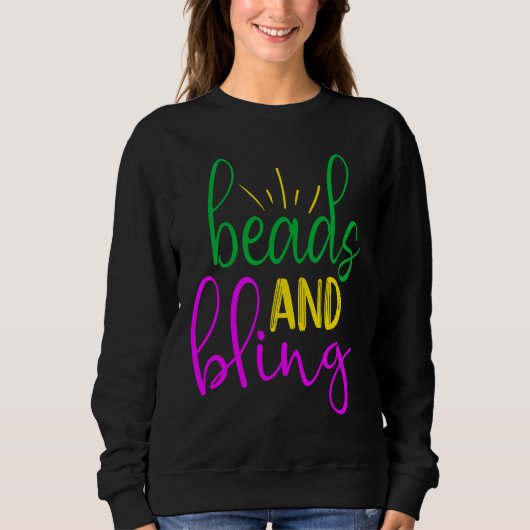 Mardi Gras Beads and Bling Sweatshirt (Vorderseite)