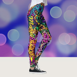 Mardi Gras Beads Custom Women's Leggings Pants