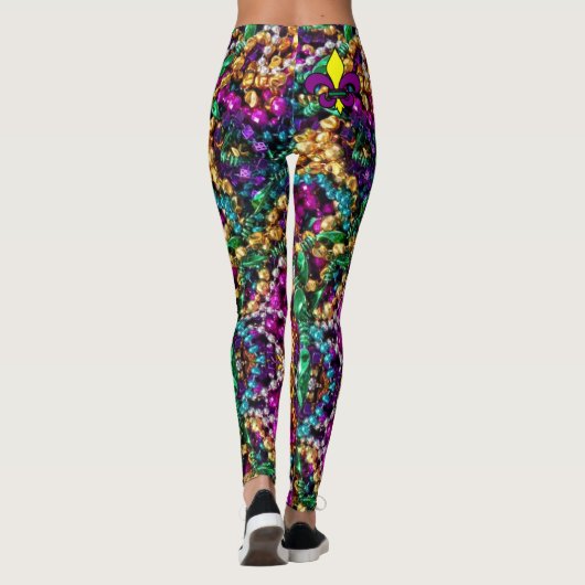 Mardi Gras Beads Custom Women's Leggings Pants (Rückseite)