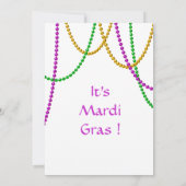 Mardi Gras Beads Einladung (weiß) (Rückseite)