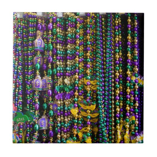 Mardi Gras Beads Fliese (Vorderseite)