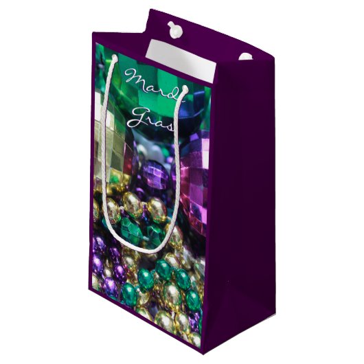 Mardi Gras Beads Gastgeschenk Gift Bags Kleine Geschenktüte (Vorderseite Schrägansicht)