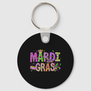 Mardi Gras Beads Gesicht Maske Federn Männer Fraue Schlüsselanhänger