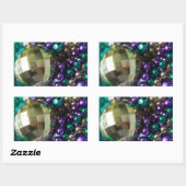 Mardi Gras Beads Gold Custom Rectangle Stickers (Blatt)
