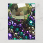 Mardi Gras Beads Gold Postcard Einladung Template (Vorderseite)