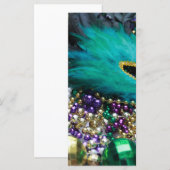 Mardi Gras Beads & Green Feather Mask (Vorne/Hinten)