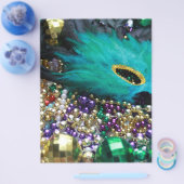 Mardi Gras Beads & Green Feather Mask Flyer (Einzeln)