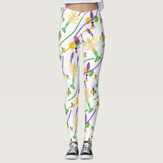 Mardi Gras Beads Lilie & Crawfish Leggings (Vorderseite)